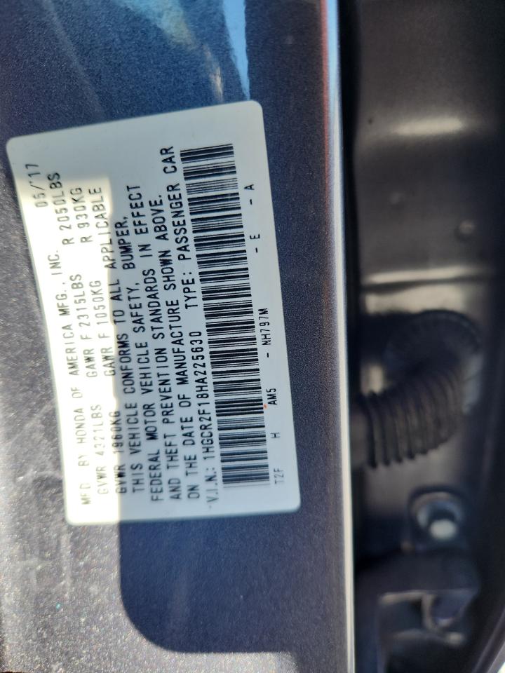 Lot #3302836895 2017 HONDA ACCORD SPO