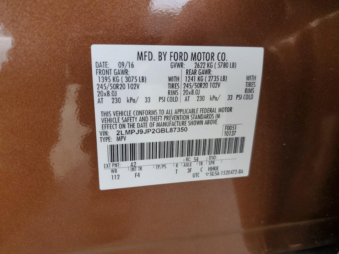 LINCOLN MKX BLACK LABEL