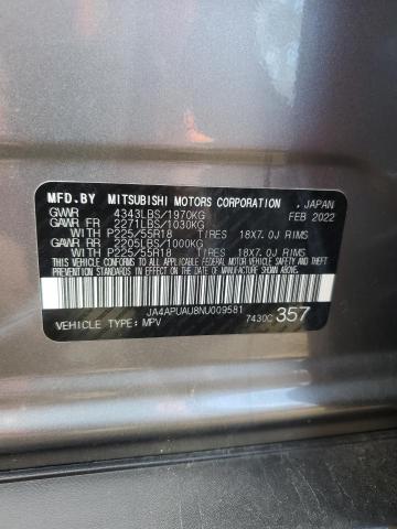 2022 MITSUBISHI OUTLANDER - JA4APUAU8NU009581