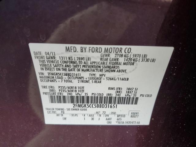 2011 FORD FLEX SEL #3312575163