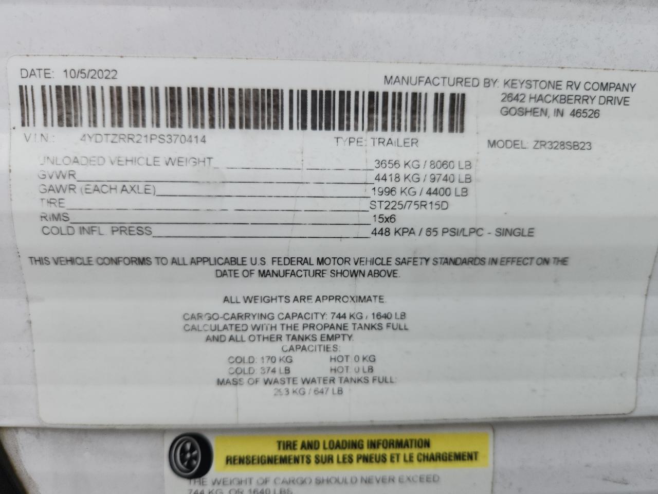 Lot #3264447437 2023 KEYSTONE ZIPPER