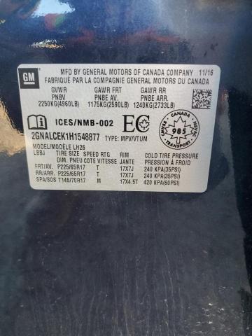 2017 CHEVROLET EQUINOX LT 2GNALCEK1H1548877