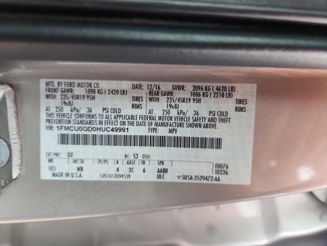 2017 FORD ESCAPE SE - 1FMCU0GD0HUC49991