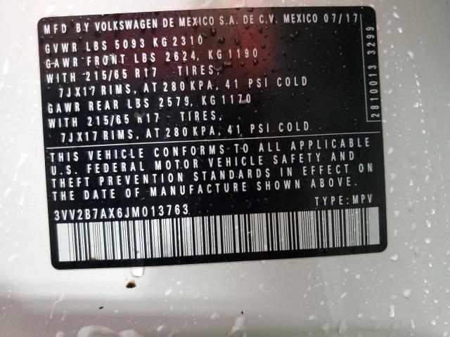 2018 VOLKSWAGEN TIGUAN SE 3VV2B7AX6JM013763