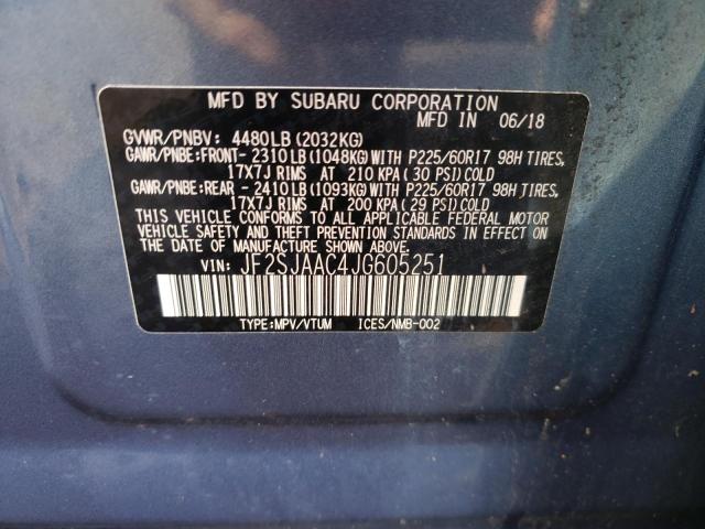 2018 SUBARU FORESTER 2.5I JF2SJAAC4JG605251