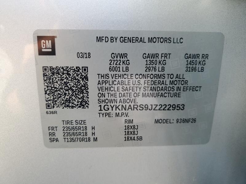 2018 CADILLAC XT5 - 1GYKNARS9JZ222953