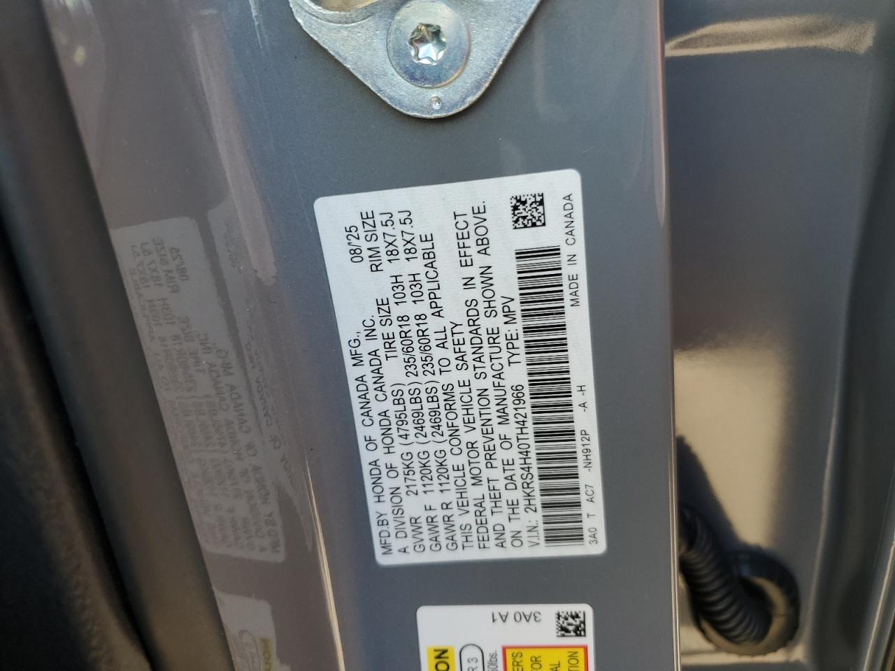 Lot #3290226205 2026 HONDA CR-V EX