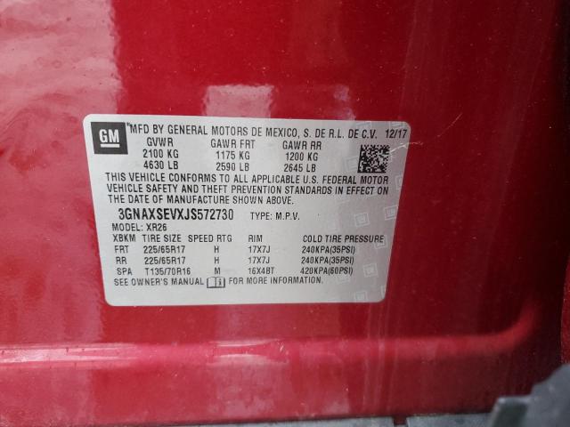 2018 CHEVROLET EQUINOX LT 3GNAXSEVXJS572730