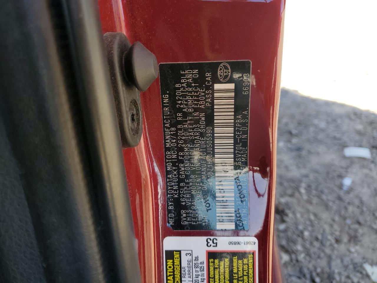 Lot #3291409151 2018 TOYOTA CAMRY XSE