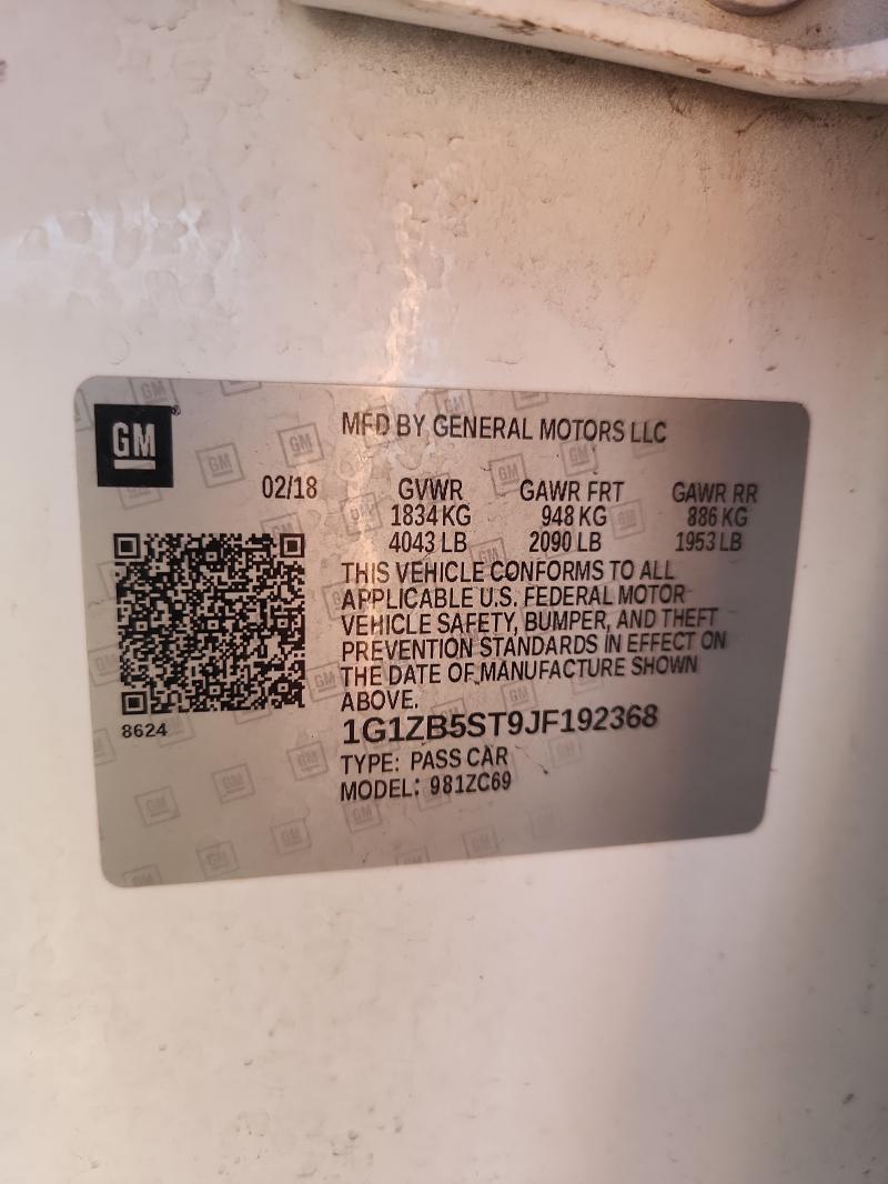 2018 CHEVROLET MALIBU LS - 1G1ZB5ST9JF192368