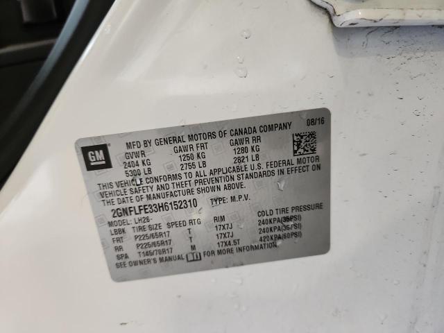 2017 CHEVROLET EQUINOX LT 2GNFLFE33H6152310