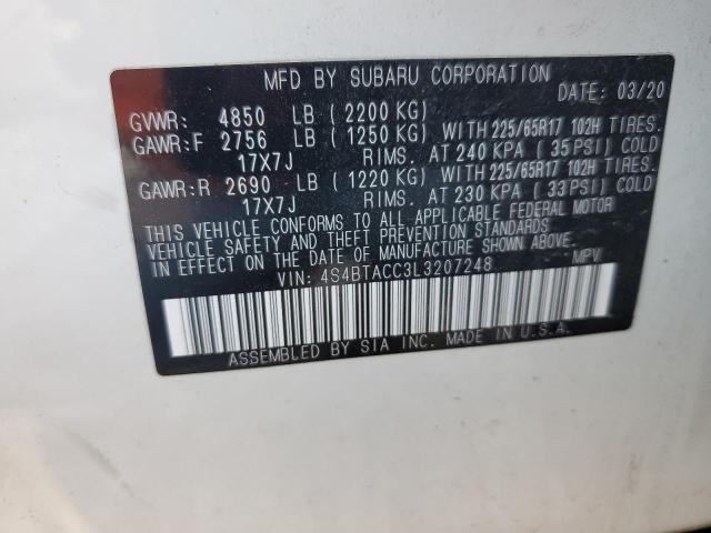 2020 SUBARU OUTBACK PR - 4S4BTACC3L3207248