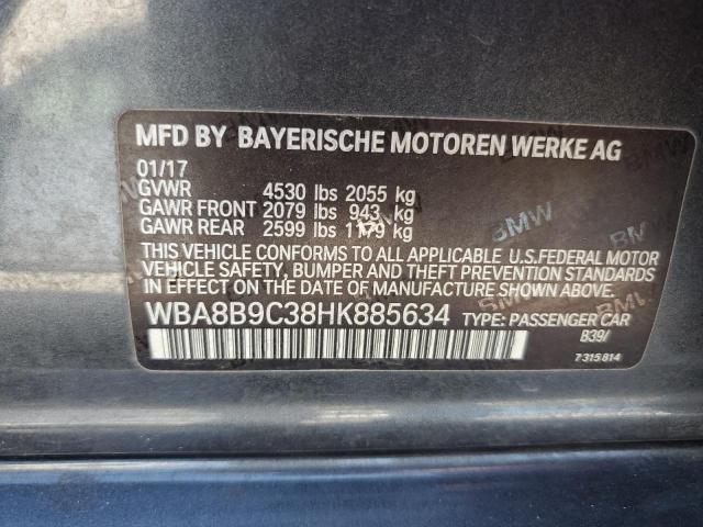 2017 BMW 330 I WBA8B9C38HK885634