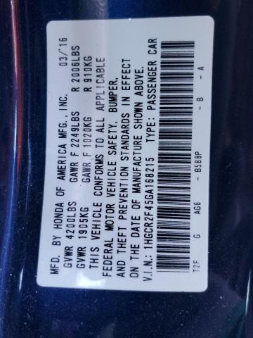 2016 HONDA ACCORD LX #3296351158