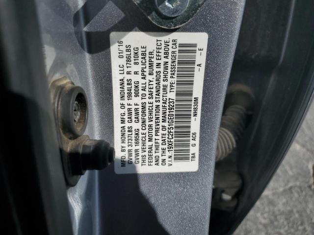 2016 HONDA CIVIC LX - 19XFC2F51GE019237