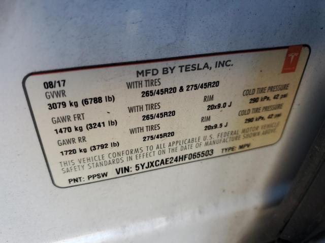 2017 TESLA MODEL X - 5YJXCAE24HF065503