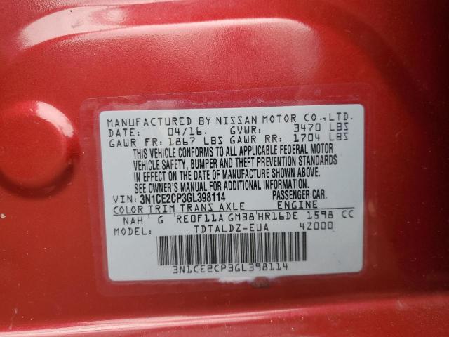 2016 NISSAN VERSA NOTE - 3N1CE2CP3GL398114