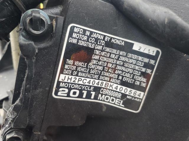 2011 HONDA CBR600 RR JH2PC4048BK400564