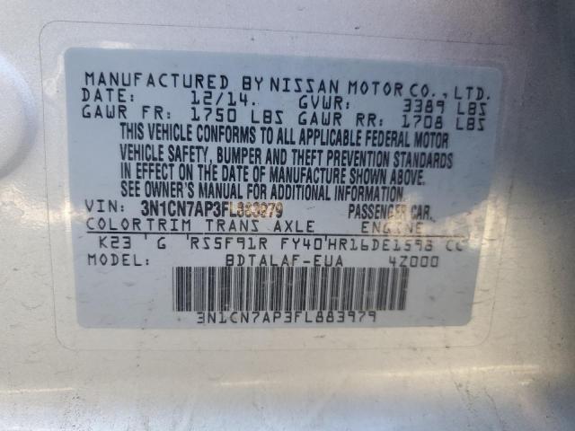 2015 NISSAN VERSA S - 3N1CN7AP3FL883979