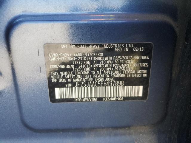 2014 SUBARU FORESTER 2 - JF2SJAAC5EH497898