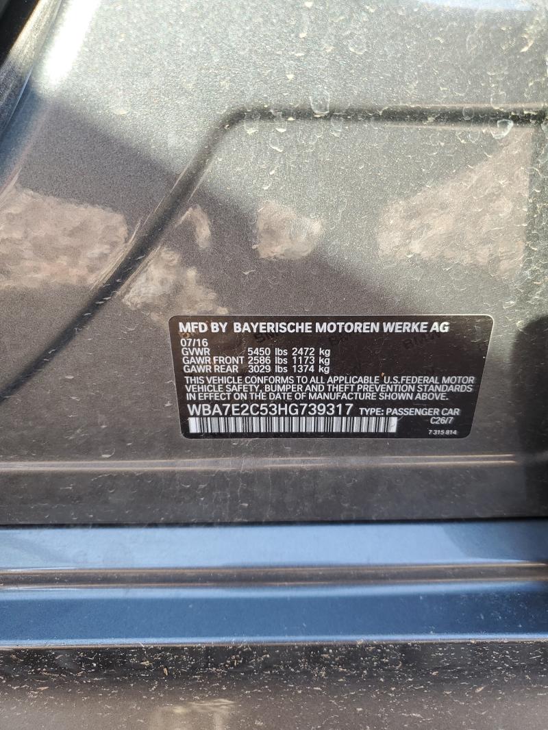 2017 BMW 740 I WBA7E2C53HG739317