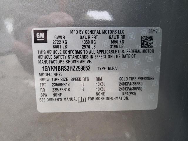 2017 CADILLAC XT5 LUXURY 1GYKNBRS3HZ299852