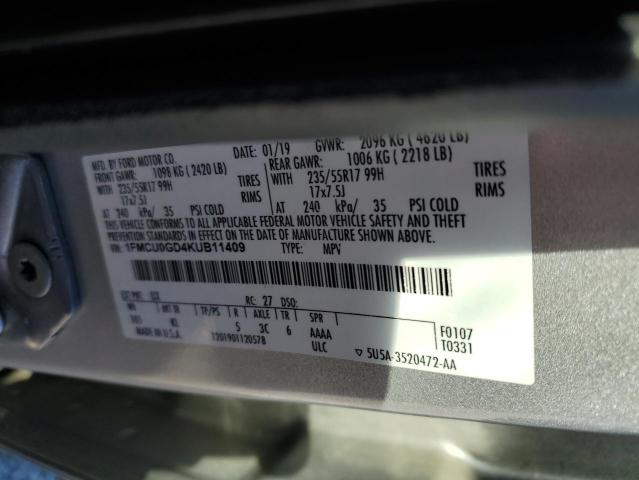 2019 FORD ESCAPE SE - 1FMCU0GD4KUB11409