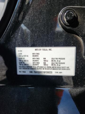 2025 TESLA MODEL Y 7SAYGDEE1SF288225