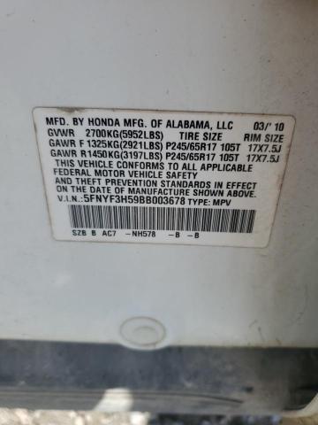 2011 HONDA PILOT EXL - 5FNYF3H59BB003678