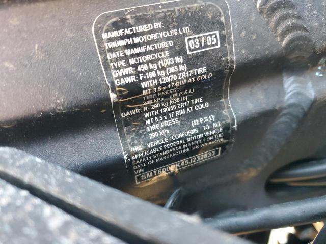 2005 TRIUMPH MOTORCYCLE SPRINT ST - SMT600PK45J232833