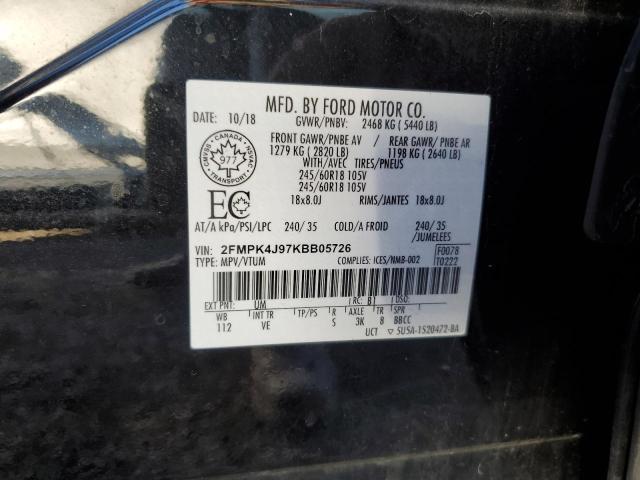 2019 FORD EDGE SEL - 2FMPK4J97KBB05726