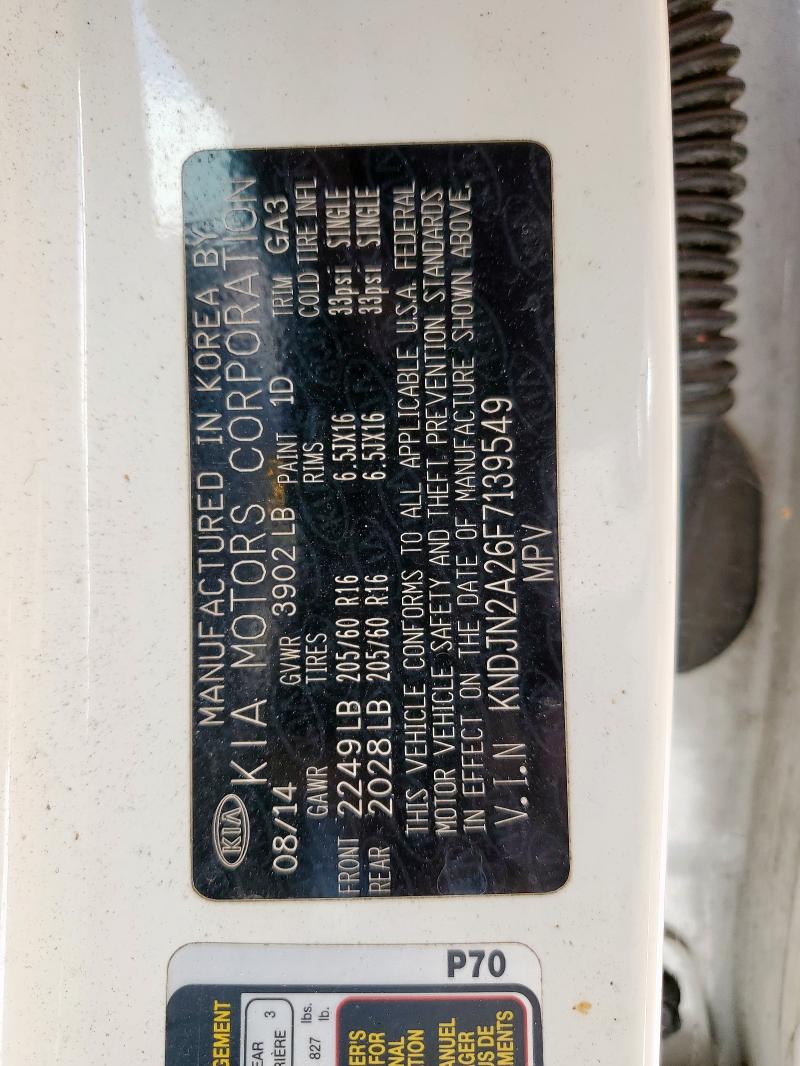 2015 KIA SOUL - KNDJN2A26F7139549