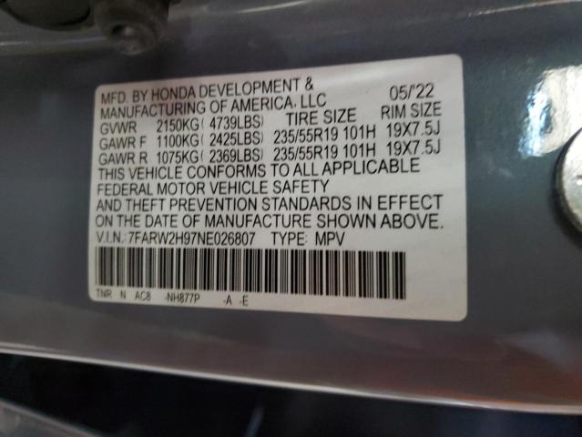 2022 HONDA CR-V TOURI - 7FARW2H97NE026807