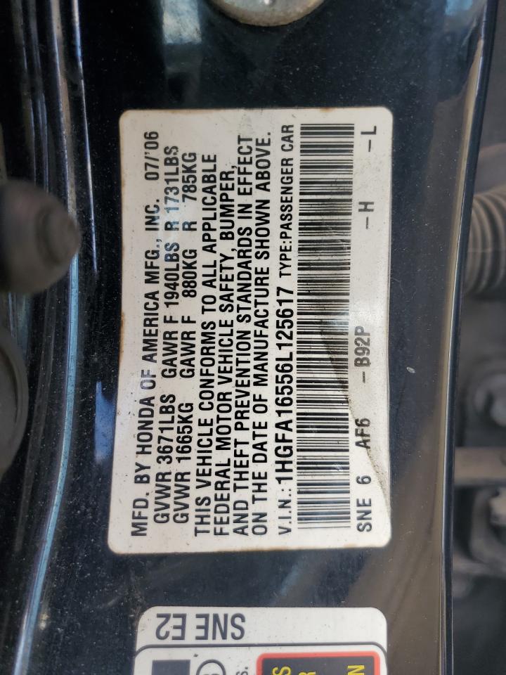 Lot #3286712284 2006 HONDA CIVIC LX
