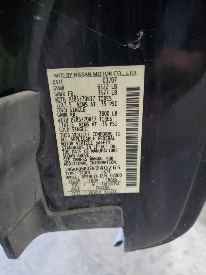 Lot #3318927919 2007 NISSAN TITAN XE