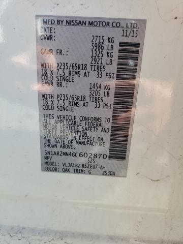 2016 NISSAN PATHFINDER #3304602524