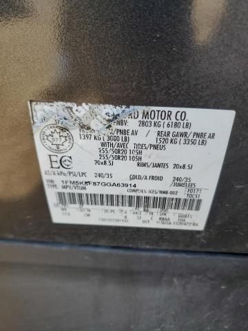 2016 FORD EXPLORER L - 1FM5K8F87GGA63914