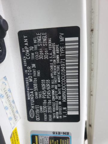 2012 HYUNDAI VERACRUZ G - KM8NUDCC0CU184971