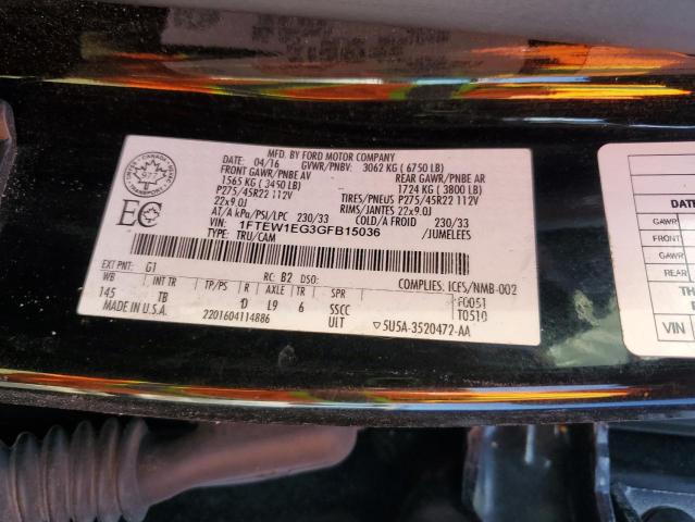 2016 FORD F150 SUPER - 1FTEW1EG3GFB15036