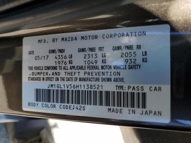 2017 MAZDA 6 TOURING - JM1GL1V56H1138521