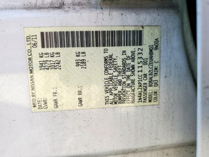 2012 NISSAN ALTIMA BAS - 1N4AL2AP1CC115332