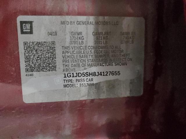 2018 CHEVROLET SONIC LT - 1G1JD5SH8J4127655