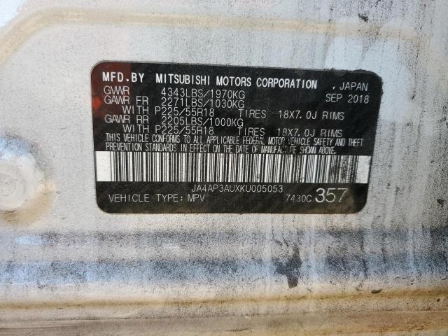 2019 MITSUBISHI OUTLANDER - JA4AP3AUXKU005053