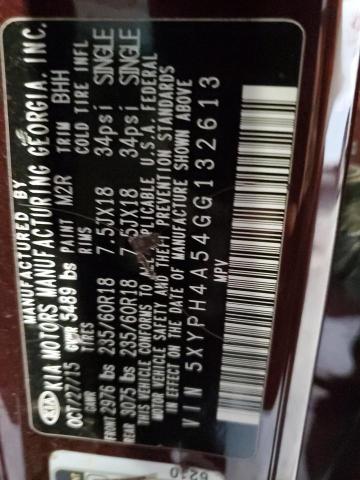 2016 KIA SORENTO EX 5XYPH4A54GG132613