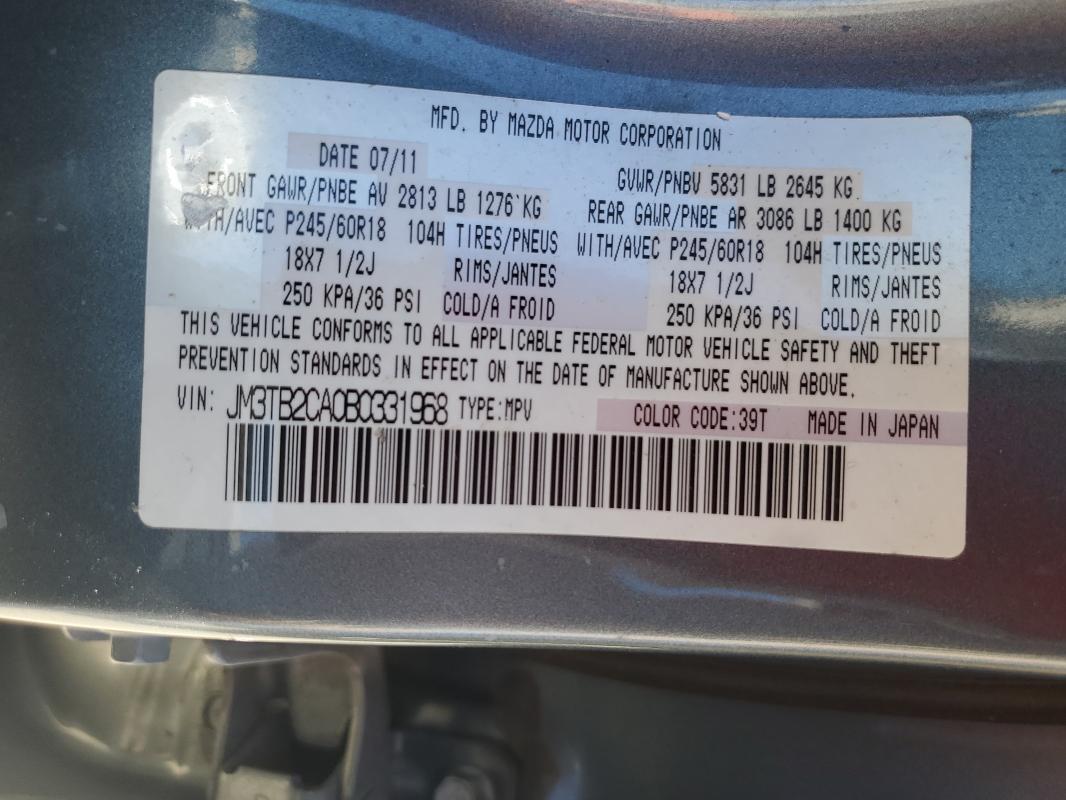 2011 MAZDA CX-9 - JM3TB2CA0B0331968