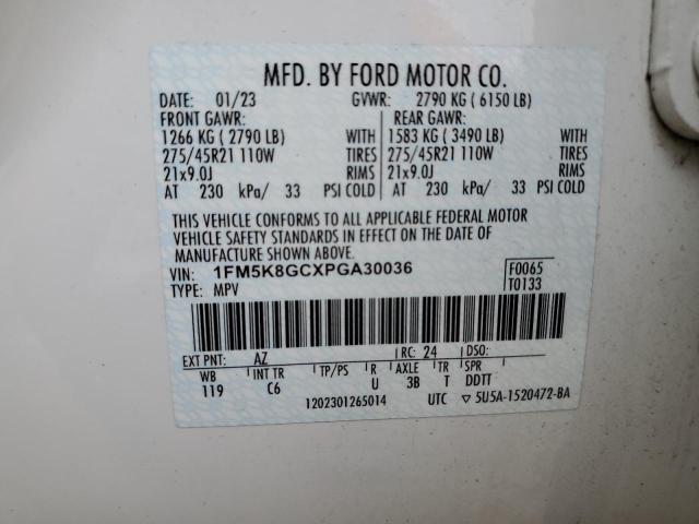 2023 FORD EXPLORER ST 1FM5K8GCXPGA30036