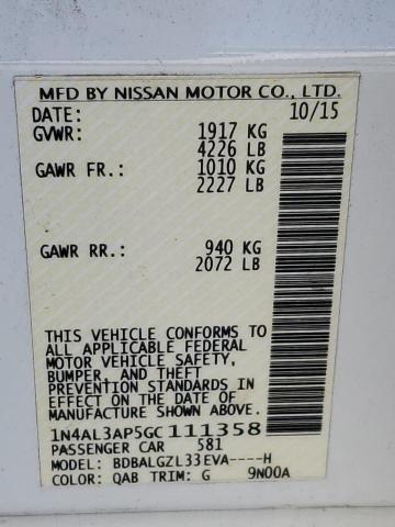 2016 NISSAN ALTIMA 2.5 - 1N4AL3AP5GC111358