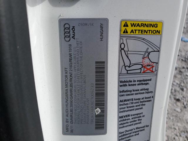 2012 AUDI TT PRESTIGE #3277205940