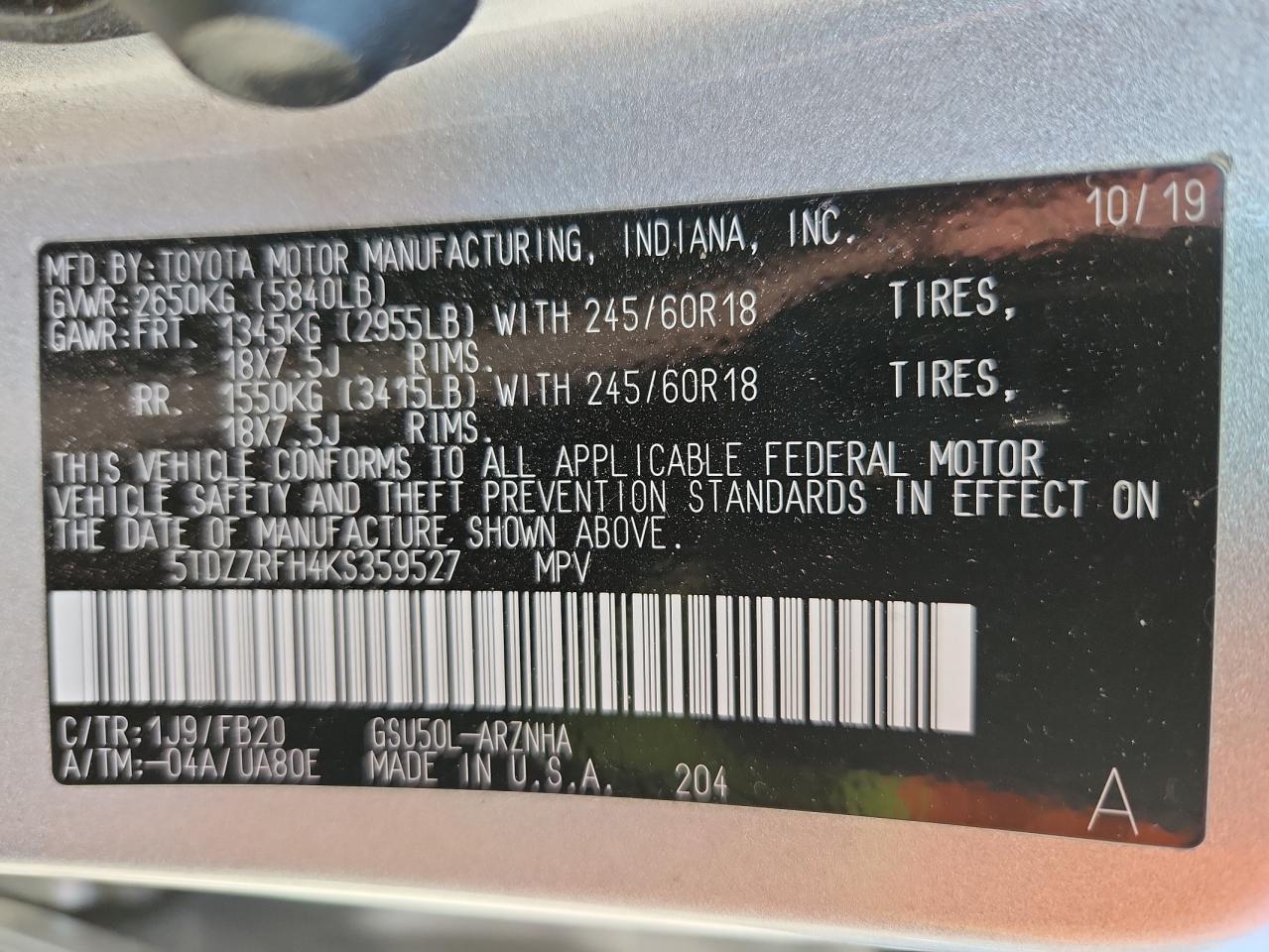 TOYOTA HIGHLANDER LE