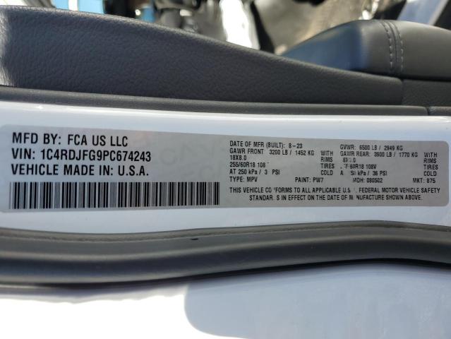 2023 DODGE DURANGO PU 1C4RDJFG9PC674243
